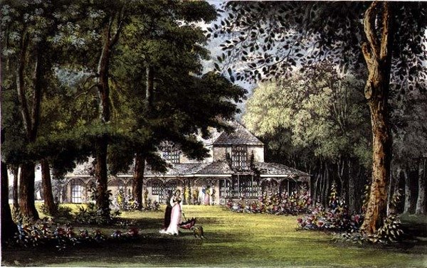 आर। एकरमैन (1764-1834) 'रिपॉजिटरी ऑफ आर्ट्स' से प्रिंसेस एलिजाबेथ कॉटेज, ओल्ड विंडसर द्वारा जॉन (बाद) गेंडाल
