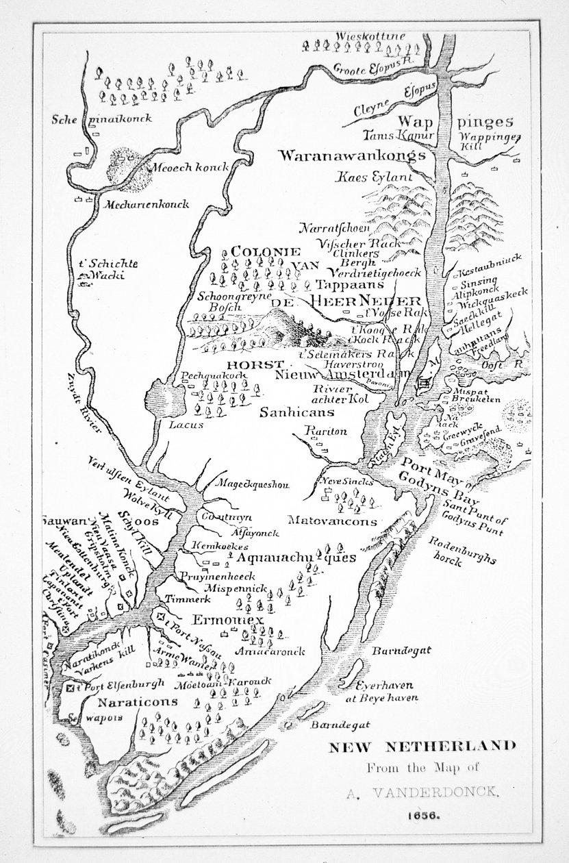 औपनिवेशिक अमेरिका: न्यू नीदरलैंड की डच कॉलोनी (लिथो) द्वारा जॉन (बाद में) वेंडरबैंक