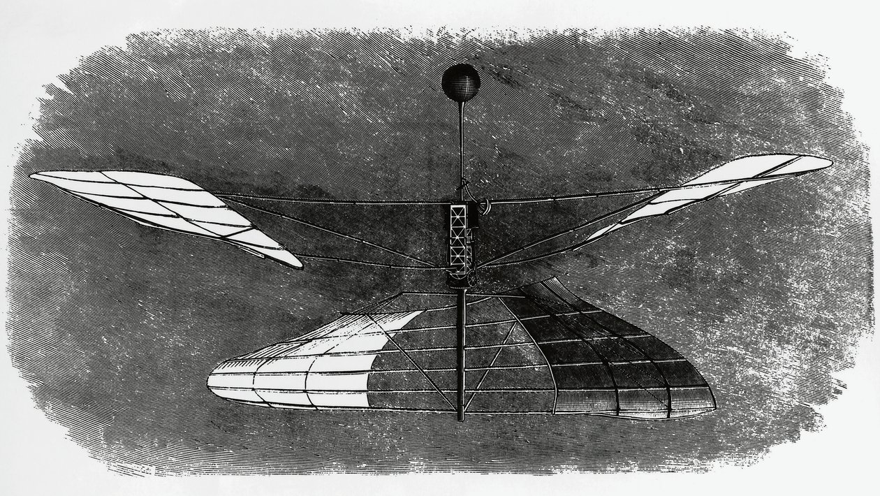 एनरिको फोरलानिनी का हेलीकॉप्टर (1848-1930), स्याही से चित्र बनाना, इटली द्वारा वाल्टर चार्ल्स मिल्स