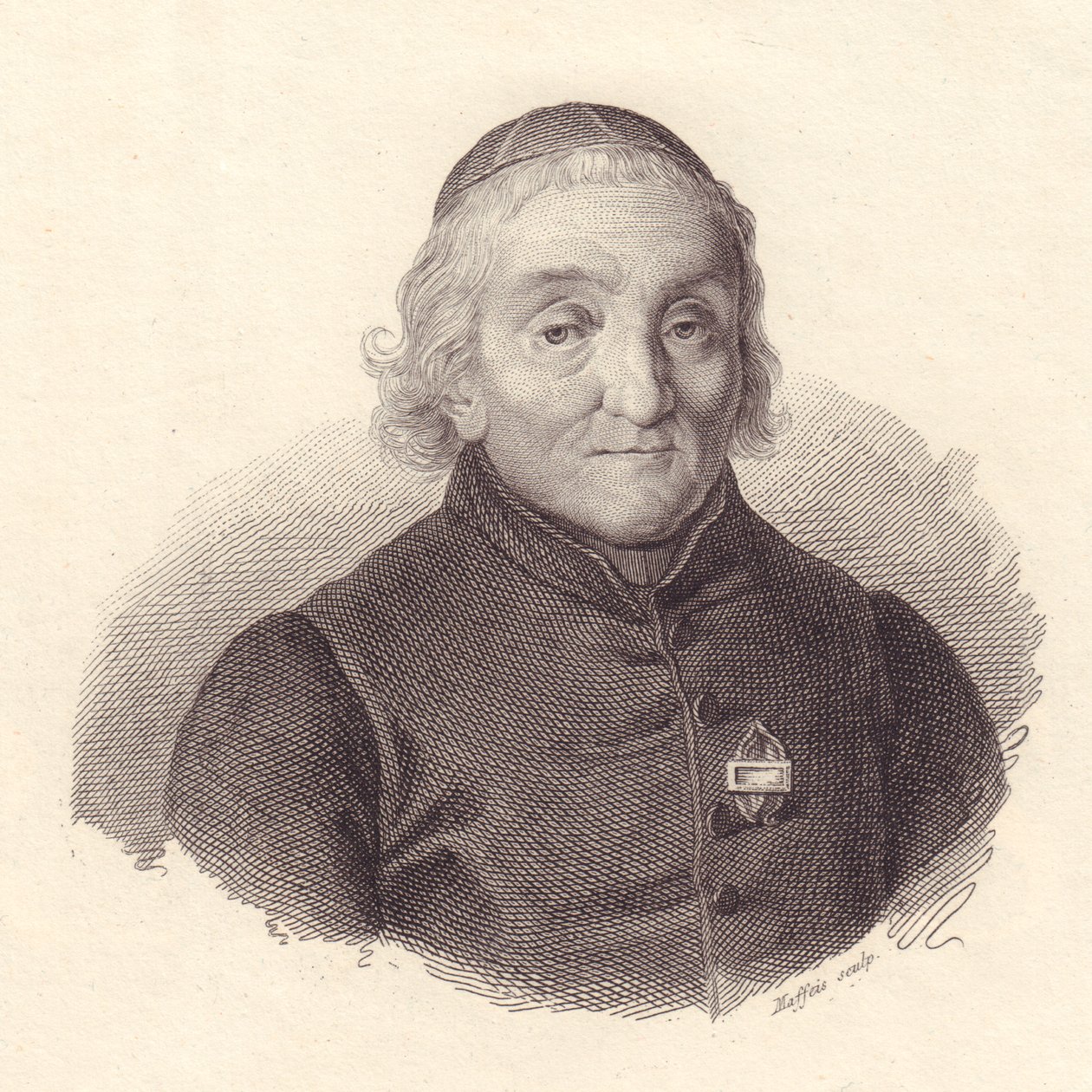 इतालवी धर्मशास्त्री पिएत्रो तंबुरिनी (1737-1827) का पोर्ट्रेट, माफ़िसो द्वारा तांबे की नक्काशी द्वारा वाल्टर चार्ल्स मिल्स