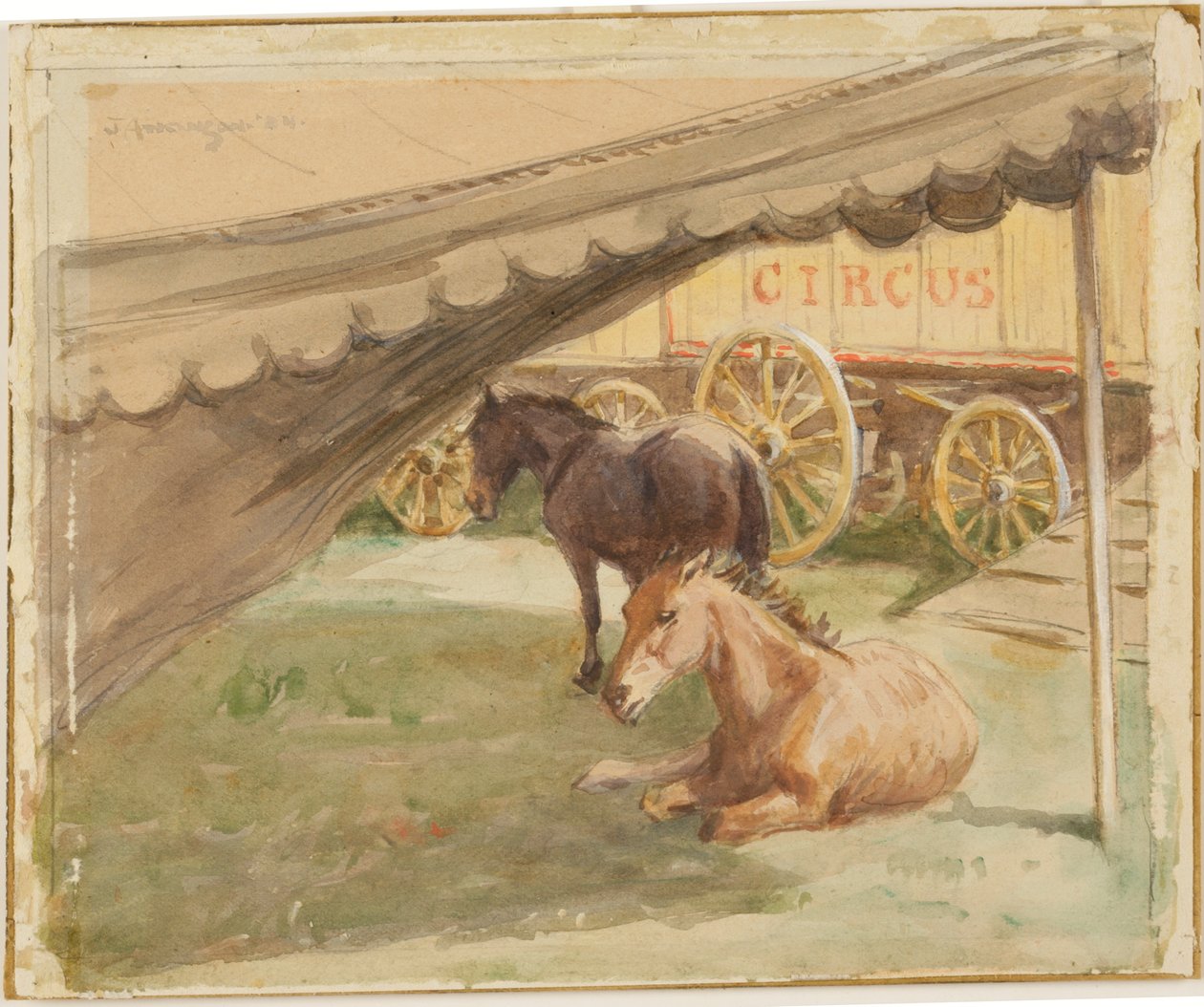 दो घोड़े आराम, 1884 द्वारा जॉन एटकिन्सन