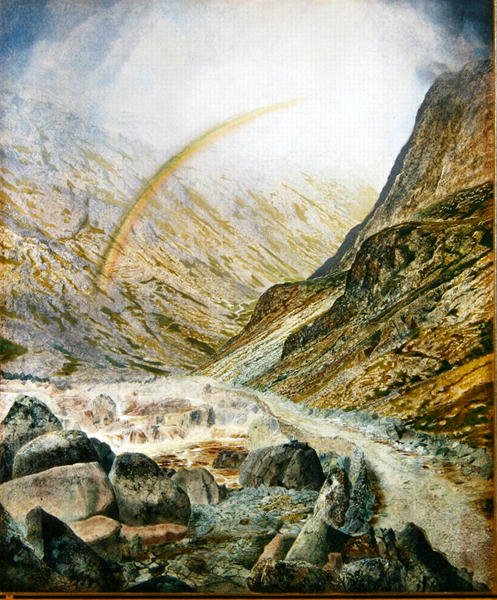 ए माउंटेन रोड, फ्लड टाइम (ऑनसाइटर सीरीज नंबर 3) 1868 (कैनवास पर रखे कागज पर तेल) द्वारा जॉन एटकिन्सन ग्रिम्शॉ