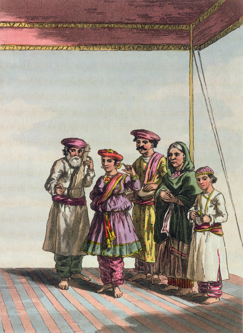 &39;ए महराट्टा कैंप&39;, 1813 (रंग उत्कीर्णन) से कुहरवा नृत्य करती एक लड़की द्वारा जॉन ऑगस्टस एटकिंसन