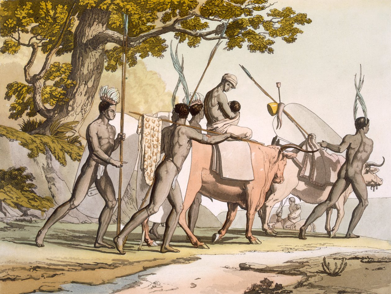 &39;ले कॉस्ट्यूम Ancien et Moderne&39;, c.1820-40 से वॉल II Pl.55 कोरह हॉटनॉट्स ऑफ़ द केप द्वारा जॉन बैरो