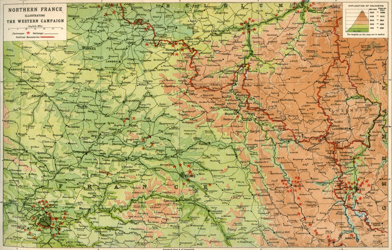 उत्तरी अभियान, 1914, c1920 का चित्रण उत्तरी फ्रांस। द्वारा जॉन बार्थोलोम्यू और बेटा