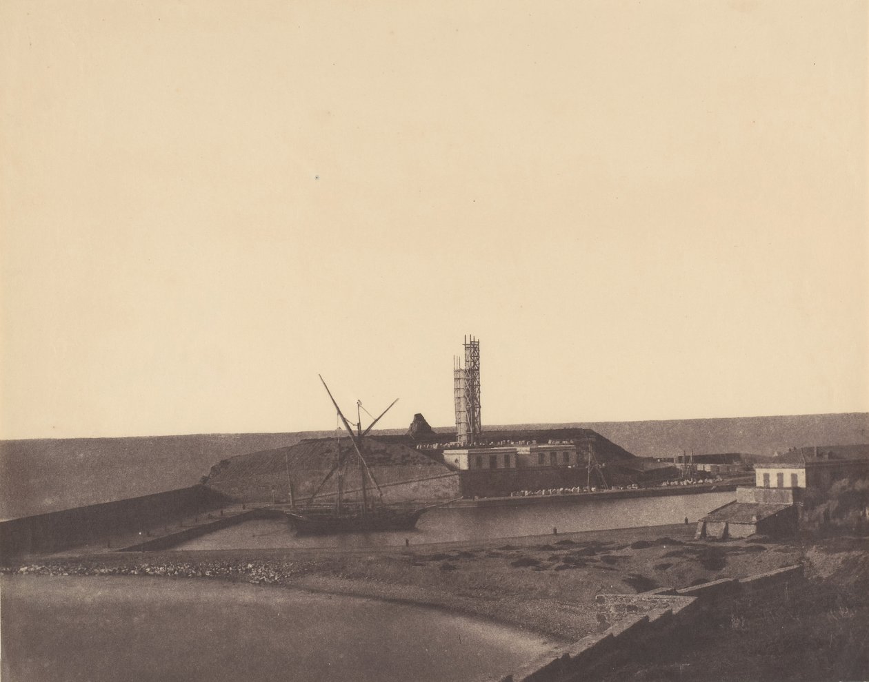 हार्बर, अल्जीरिया में नाव, 1853-54। द्वारा जॉन बेस्ली ग्रीन