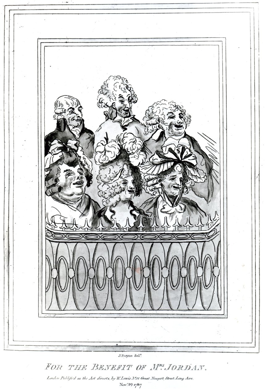 श्रीमती जॉर्डन के लाभ के लिए, 1787 (उत्कीर्णन) द्वारा जॉन बॉयने