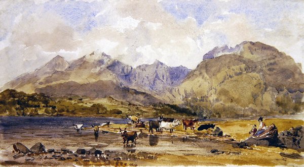 लोच अवे, स्कॉटलैंड (कागज पर पानी के रंग का) द्वारा जॉन ब्रेट