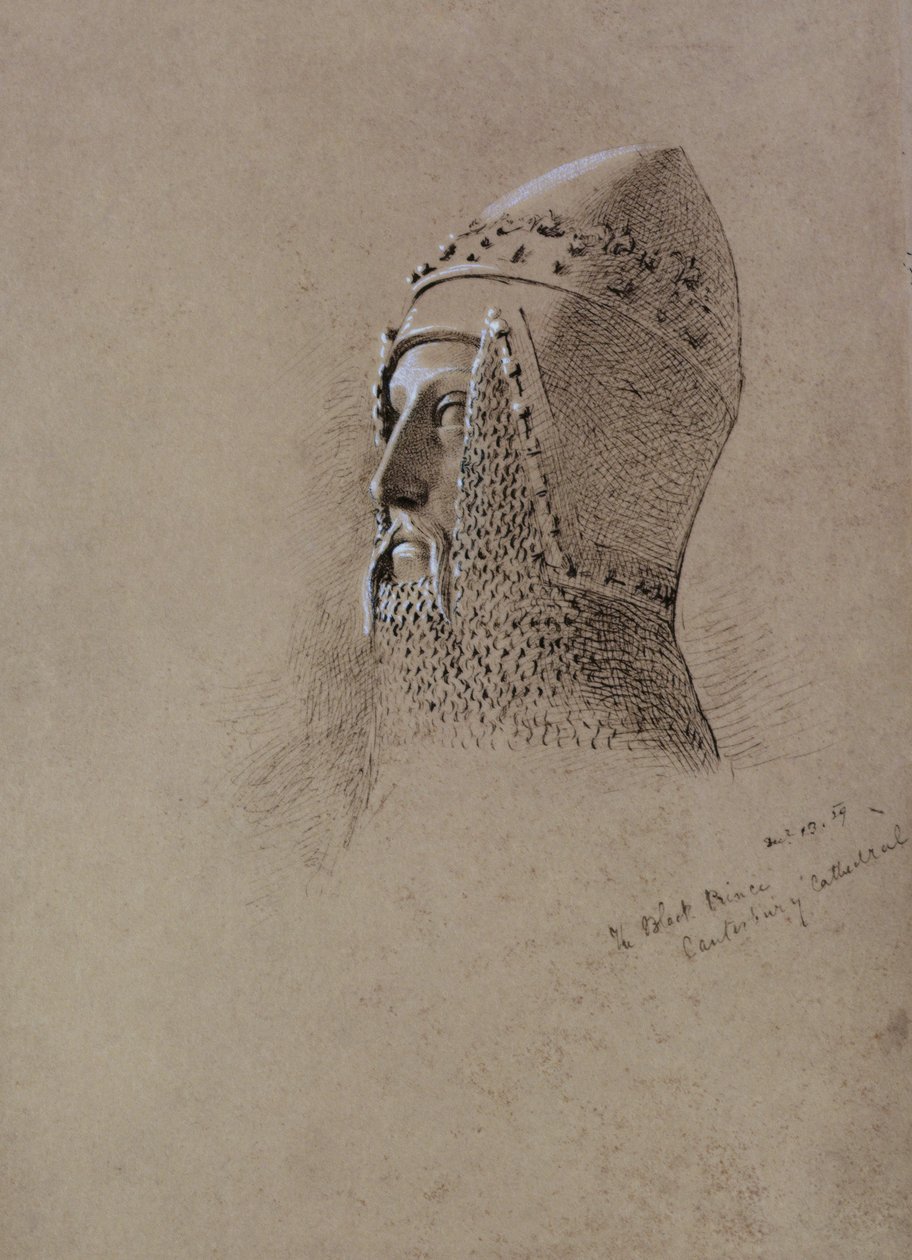 द ब्लैक प्रिंस (1330-76), 13 दिसंबर 1859 (कलम कागज पर स्याही रहित) द्वारा जॉन ब्रेट