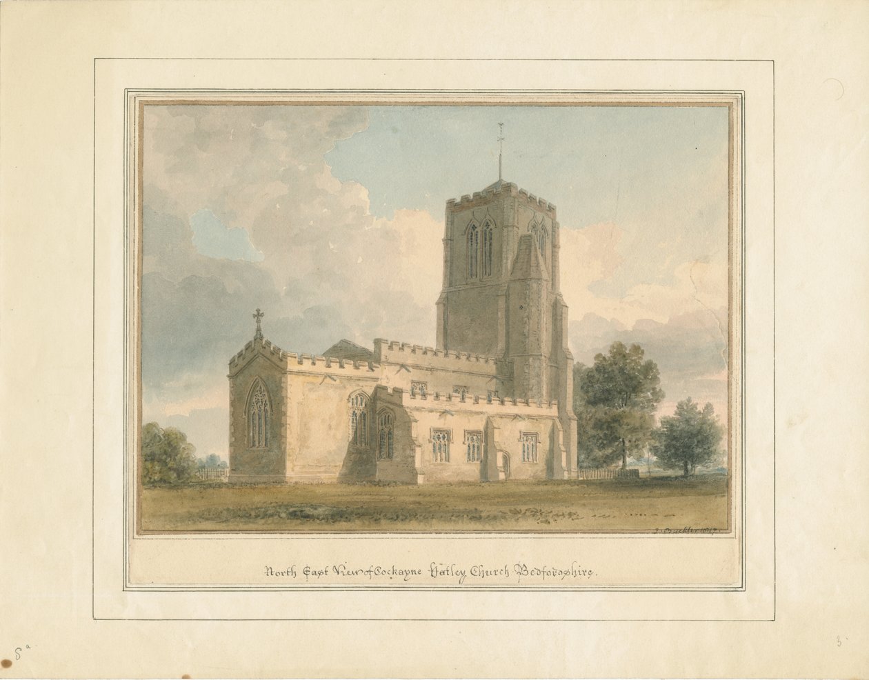 बेडफोर्डशायर - कॉकेन हैटली चर्च, 1817 द्वारा जॉन बकलर