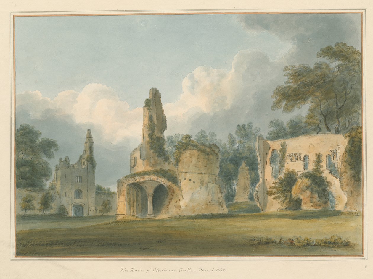 डोर्सेट - शेरबोर्न - महल के खंडहर, 1802 द्वारा जॉन बकलर