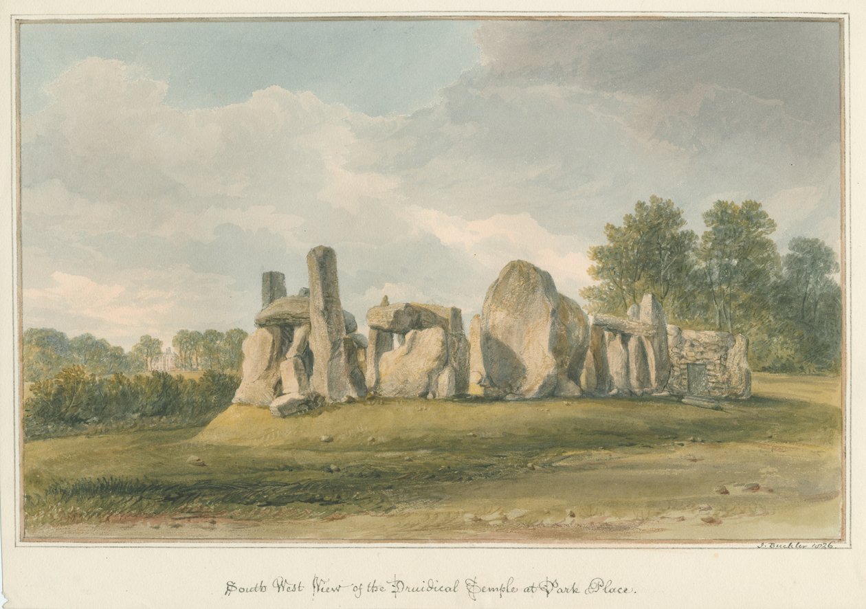 ऑक्सफोर्डशायर - टेम्स पर हेनले - पार्क प्लेस, 1826 में ड्र्यूडिकल मंदिर द्वारा जॉन बकलर