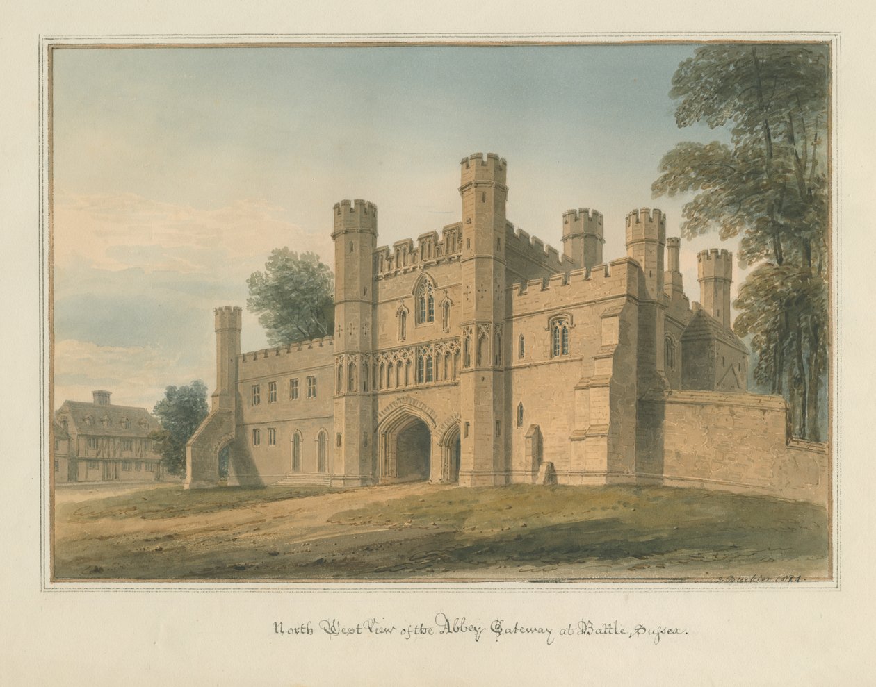 ससेक्स - बैटल - एबे गेटवे, 1824 द्वारा जॉन बकलर