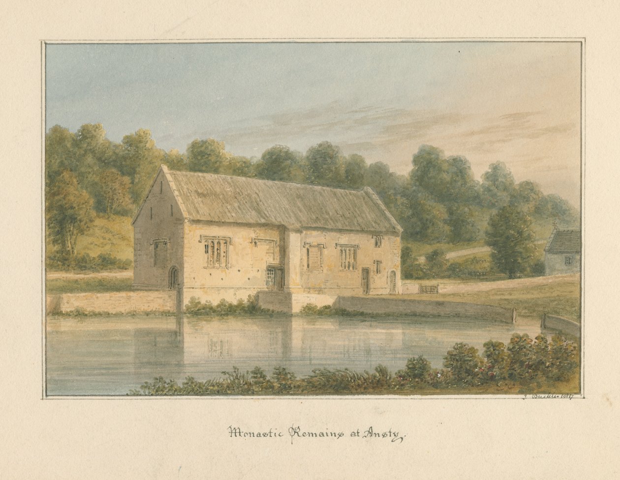 विल्टशायर - एंस्टी - मठवासी अवशेष, 1817 द्वारा जॉन बकलर