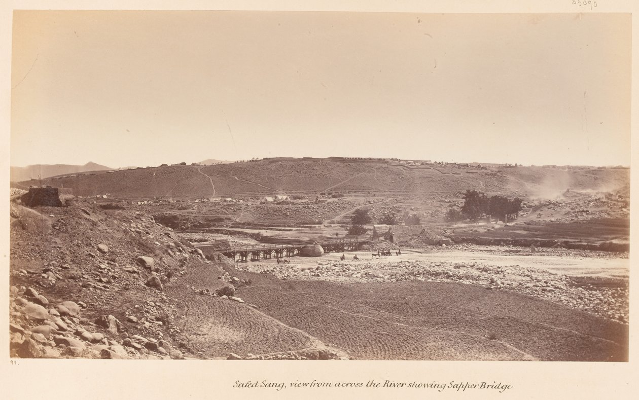  सैफेड ब्रिज दिखाते हुए नदी के उस पार से देखा गया , 1878 लगभग द्वारा जॉन बर्क