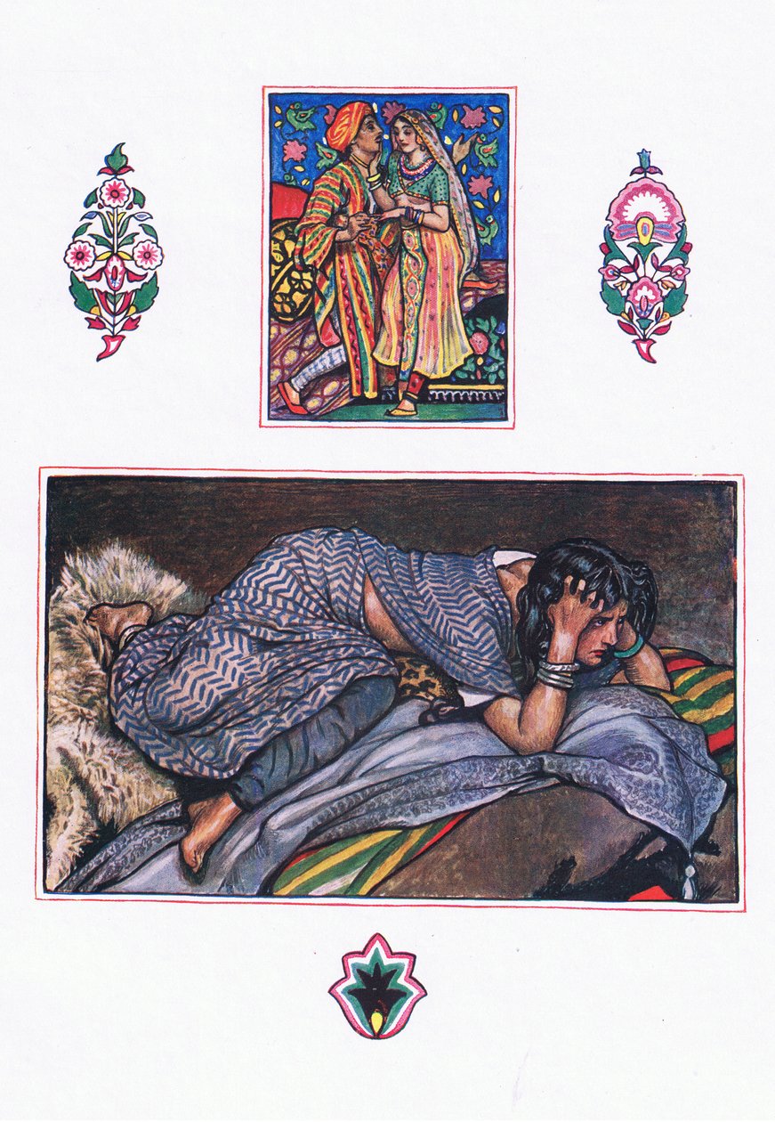 सुनसान जिप्सी गीत: हिल्साइड कैंप, द गार्डन ऑफ़ काम (और भारत के अन्य गीत), 1920 से चित्रण द्वारा जॉन बयम लिस्टन शॉ