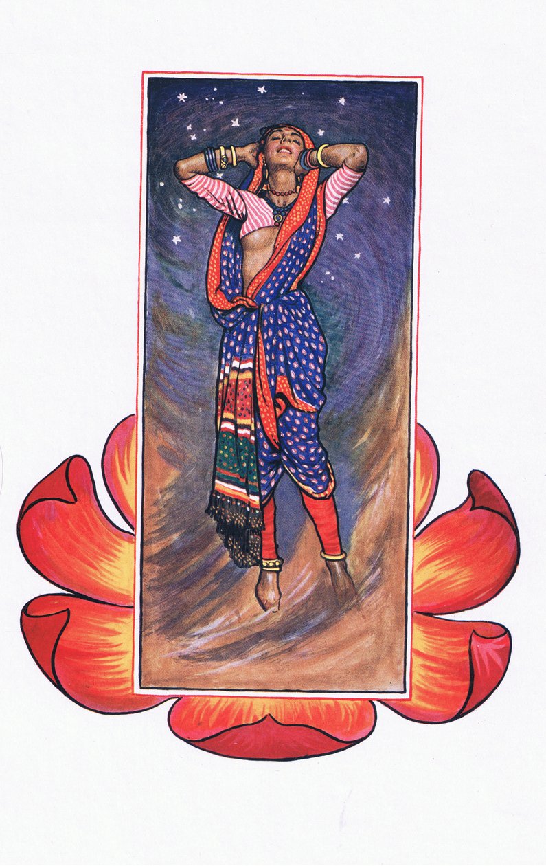 ओजीरा, अपने प्रेमी के लिए, द गार्डन ऑफ काम (और भारत के अन्य गीत), 1920 से चित्रण द्वारा जॉन बयम लिस्टन शॉ