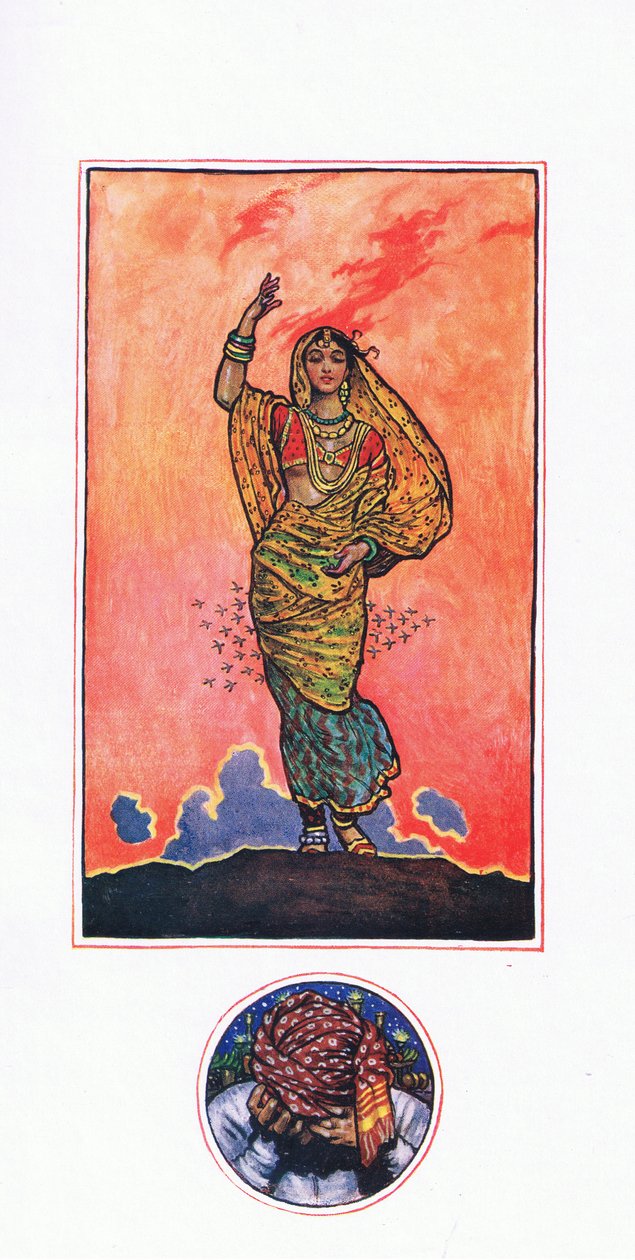 महोमेद अकरम की याद, द गार्डन ऑफ काम (और भारत के अन्य गीत), 1920 से चित्रण द्वारा जॉन बयम लिस्टन शॉ