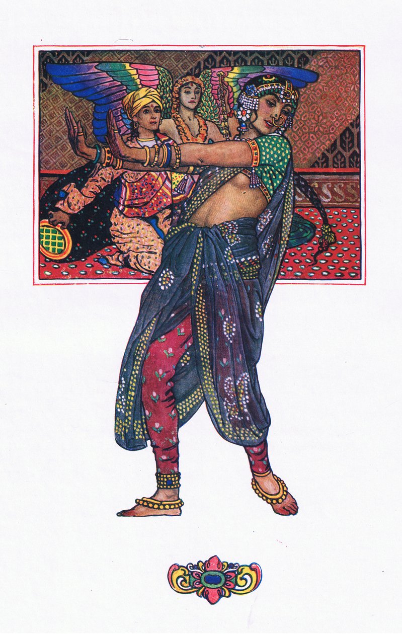 द टेम्पल डांसिंग गर्ल, द गार्डन ऑफ़ काम (और भारत के अन्य गीत), 1920 से चित्रण द्वारा जॉन बयम लिस्टन शॉ
