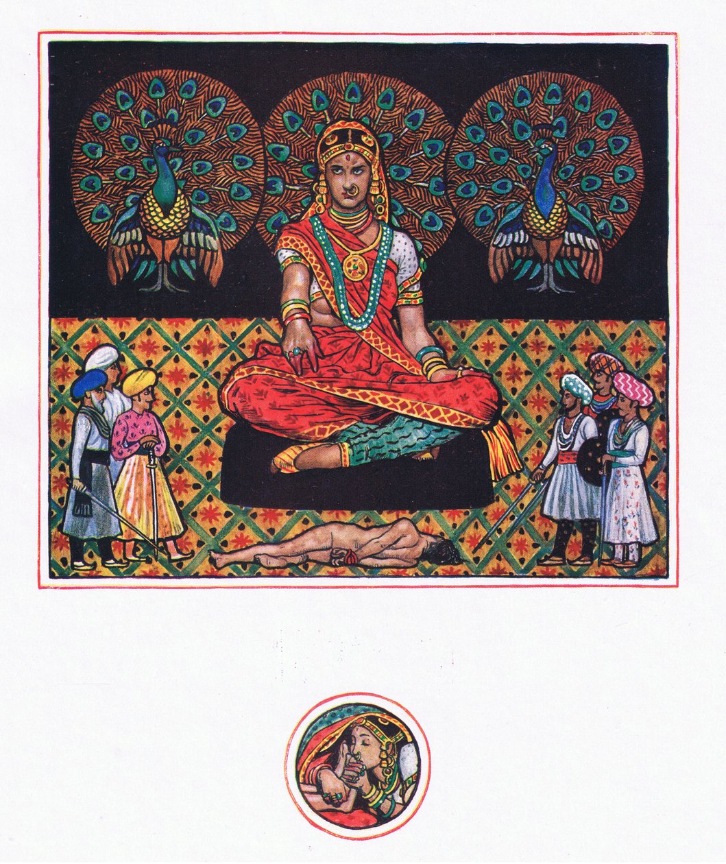 मोर के हॉल में रानी का अफसोस, द गार्डन ऑफ काम (और भारत के अन्य गीत), 1920 द्वारा जॉन बयम लिस्टन शॉ