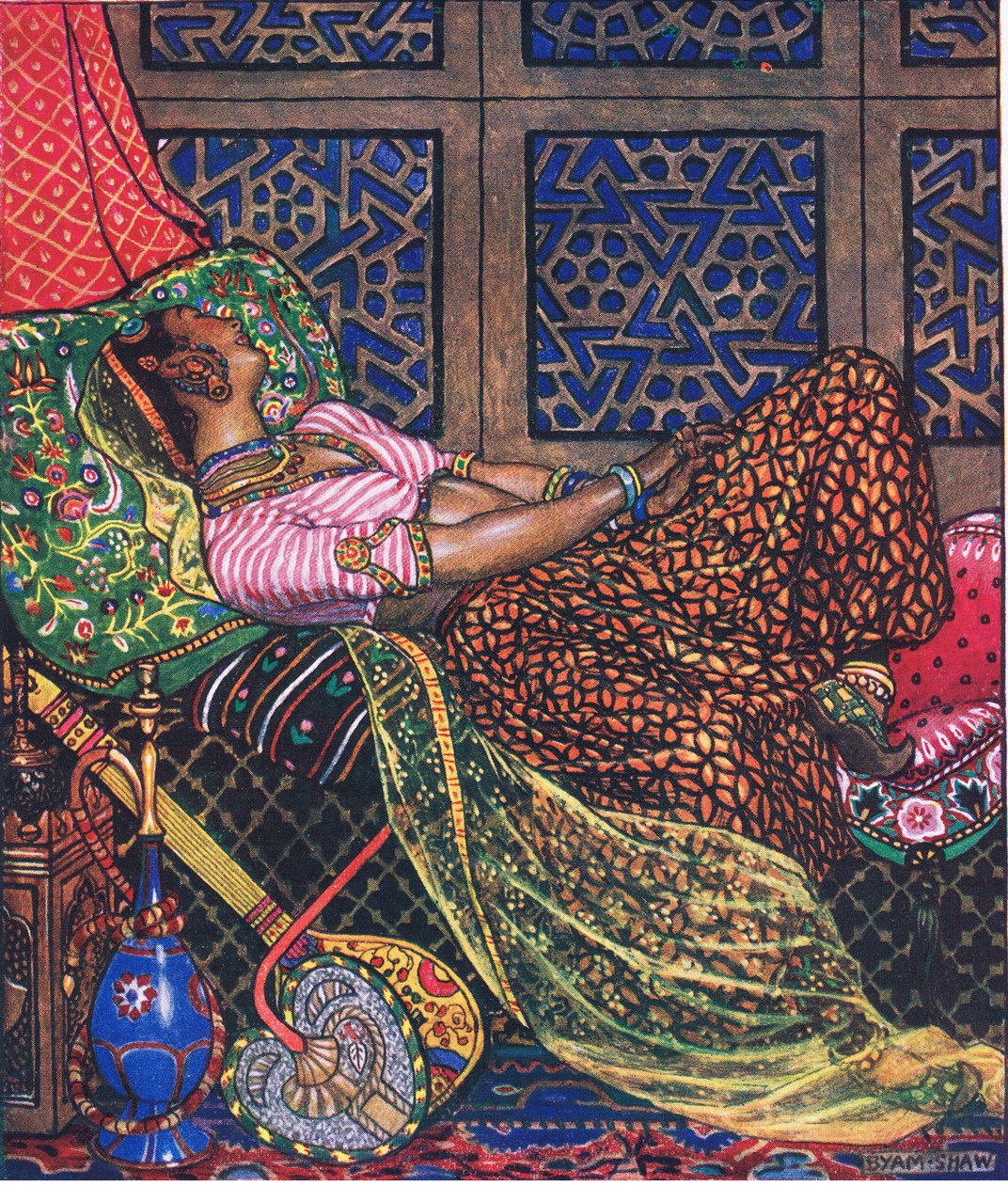 ज़िरा कैद में, द गार्डन ऑफ़ काम (और भारत के अन्य गीत), 1920 से चित्रण द्वारा जॉन बयम लिस्टन शॉ
