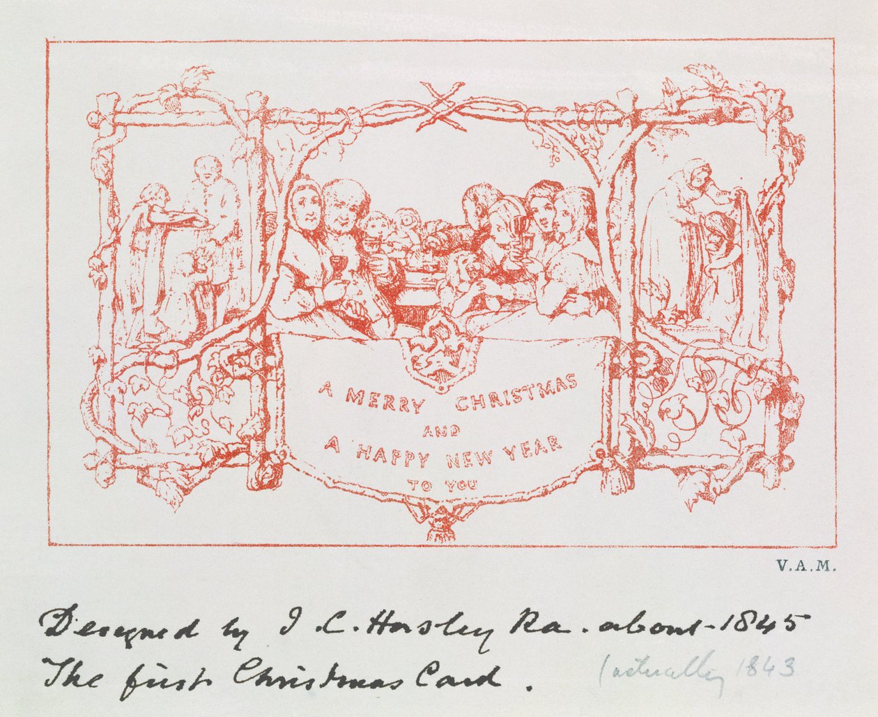 पहला क्रिसमस कार्ड, JCHorsley, 1843 द्वारा द्वारा जॉन कॉलकॉट हॉर्सले
