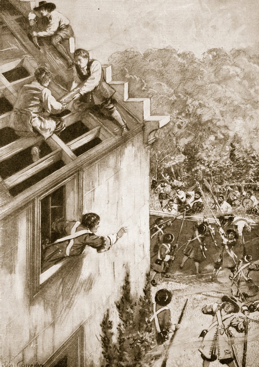 डंकल्ड का हमला, 21 अगस्त 1689 (लिथो) द्वारा जॉन कैमरन
