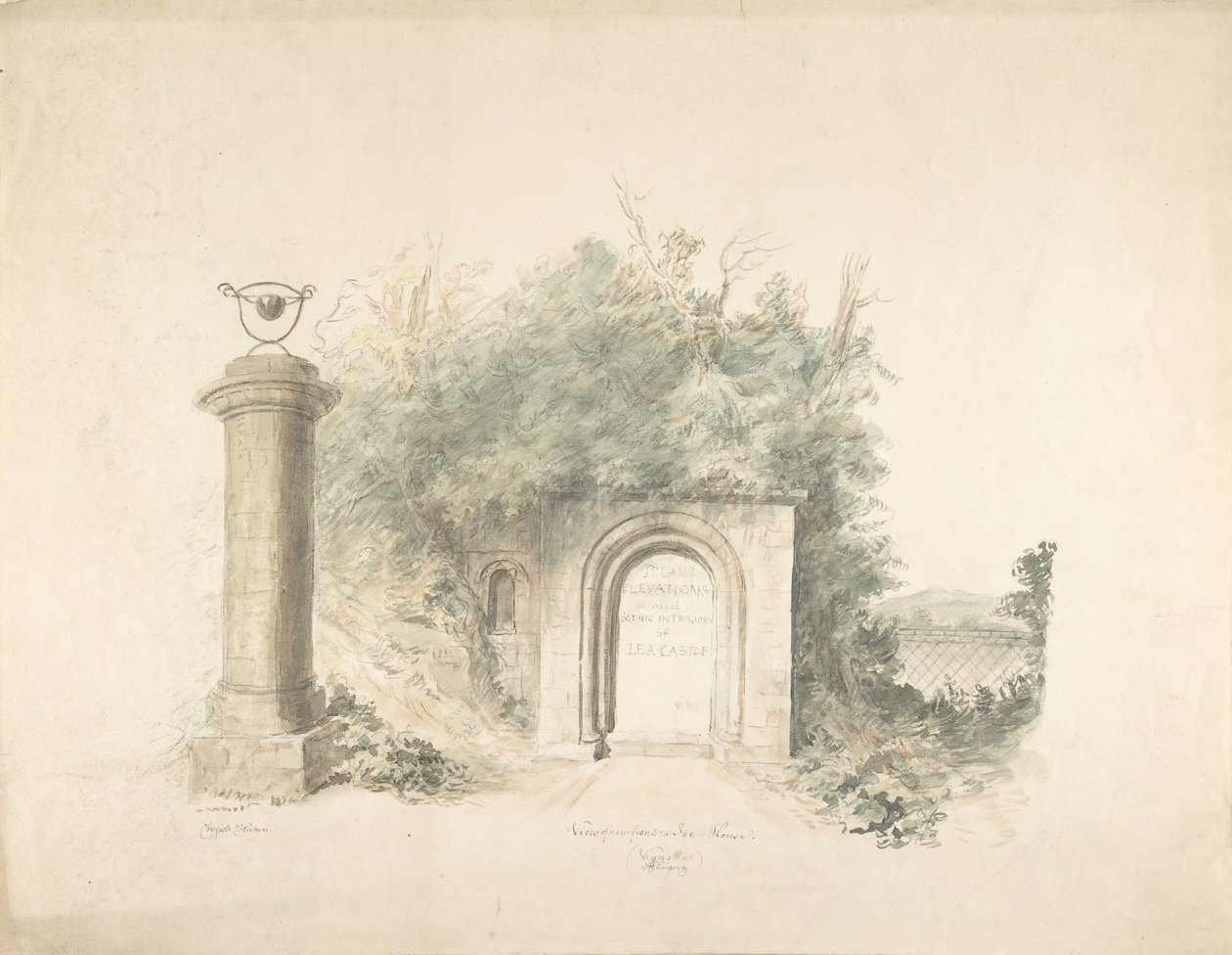 ली कैसल, वोरस्टरशायर की योजनाओं, ऊंचाई और दर्शनीय आंतरिक सज्जा के समूह का शीर्षक पृष्ठ..., 18 द्वारा जॉन कार्टर।
