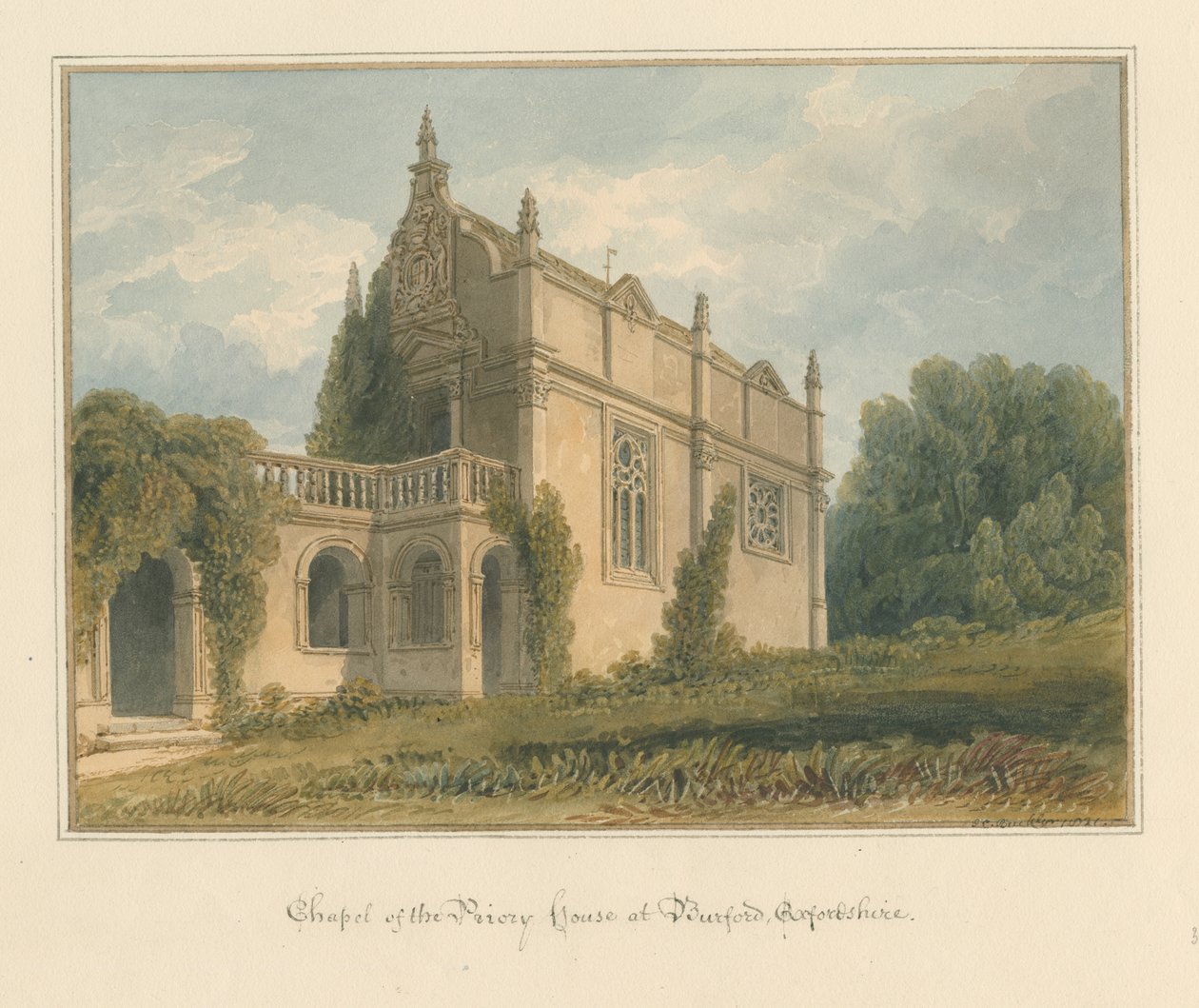 ऑक्सफ़ोर्डशायर - बूर्फोर्ड - द चैपल ऑफ द प्रियरी हाउस, 1821 द्वारा जॉन चेसेल बकलर