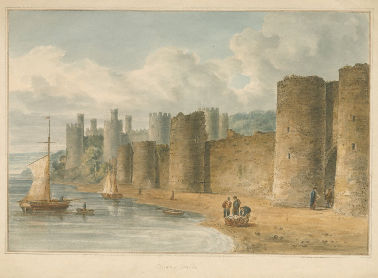 वेल्स - कार्नरवॉन्शर - कॉनवे कैसल, 1810 द्वारा जॉन चेसेल बकलर