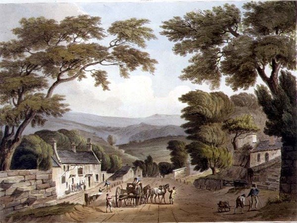 जॉन हिल (1770-1850) पब द्वारा उकेरी गई 'बाथ इलस्ट्रेटेड बाय ए सीरीज ऑफ व्यूज' से द क्राउन। विलियम मिलर द्वारा द्वारा जॉन क्लाउड (के बाद) Nattes