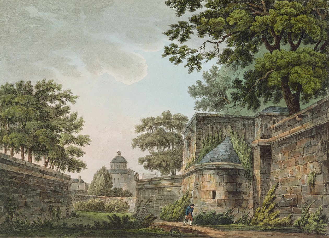 बास्टिल के जीवाश्मों का आंतरिक भाग, 1809 (रंग जलीय) द्वारा जॉन क्लाउड नटेस