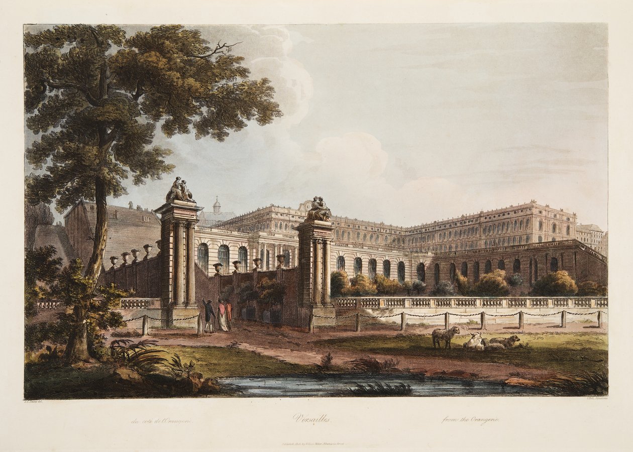 द ओरानजेरी से वर्साय, वर्सेल्स, पेरिस और सेंट डेनिस, पब से चित्रण। 1805 (एक्वाटिंट) द्वारा जॉन क्लाउड नटेस