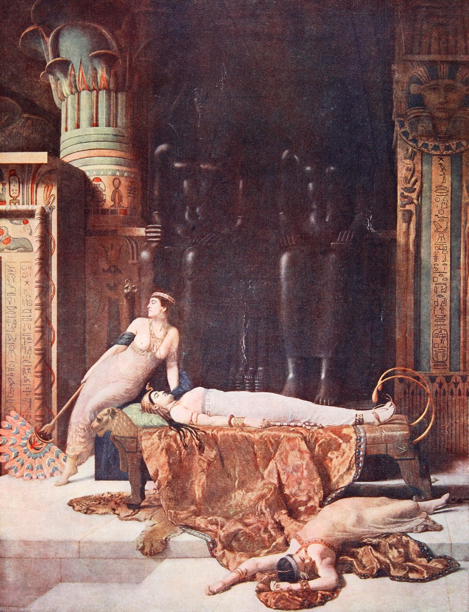 क्लियोपेट्रा की मृत्यु, &39;हचिन्सन हिस्ट्री ऑफ द नेशंस&39; का चित्रण, c.1910 द्वारा जॉन कोलियर