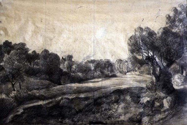 एक डेल, c.1805 (बफ पेपर पर काला चाक) द्वारा जॉन कांस्टेबल