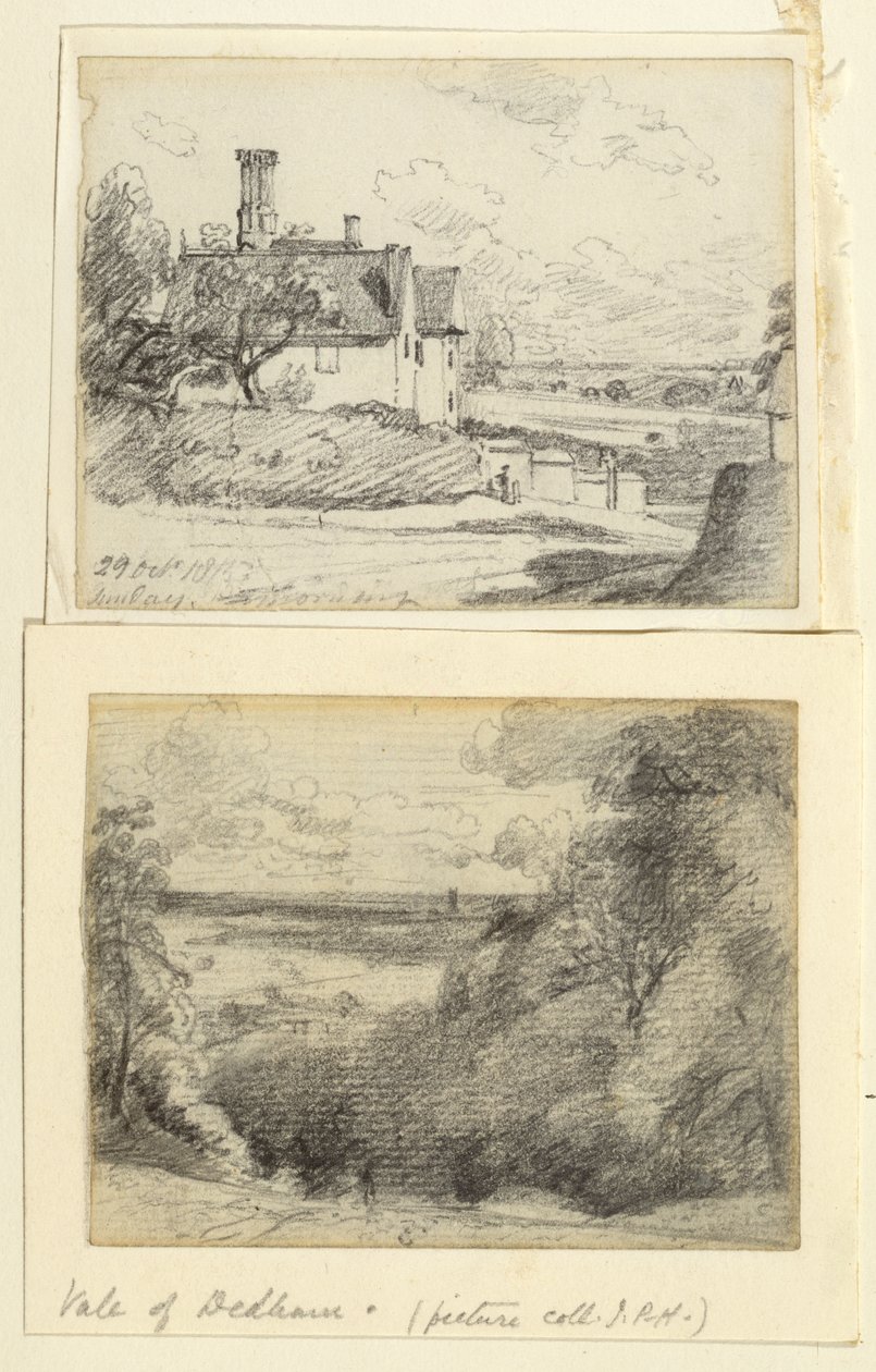 ए मैनर हाउस, 1815, और गन हिल, लंघम के पास से डेथम, c.1815 द्वारा जॉन कांस्टेबल