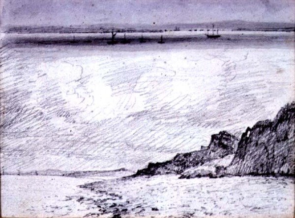Sheerness; साउथेंड के पास तट दृश्य, 1814 (ड्राइंग) द्वारा जॉन कांस्टेबल