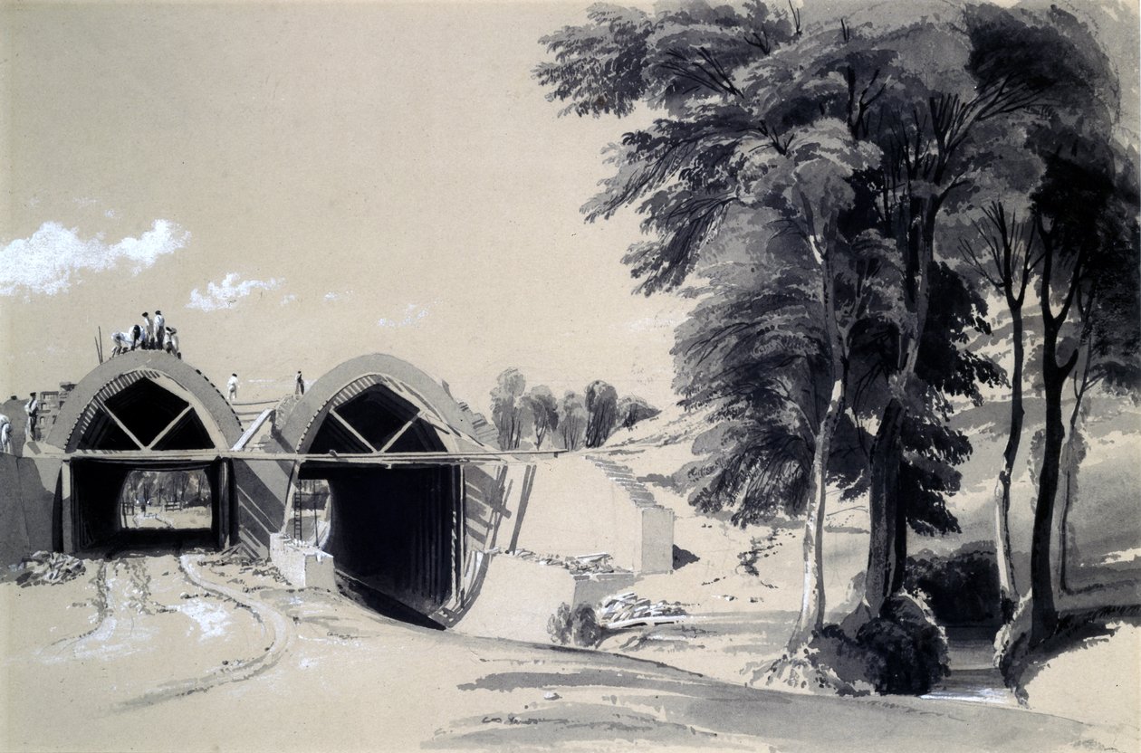 व्यवसाय पुल, बुगब्रुक, नॉर्थम्पटनशायर, 9 जुलाई 1837 (कलम और स्याही और कागज पर धोना) द्वारा जॉन कुक बोर्न
