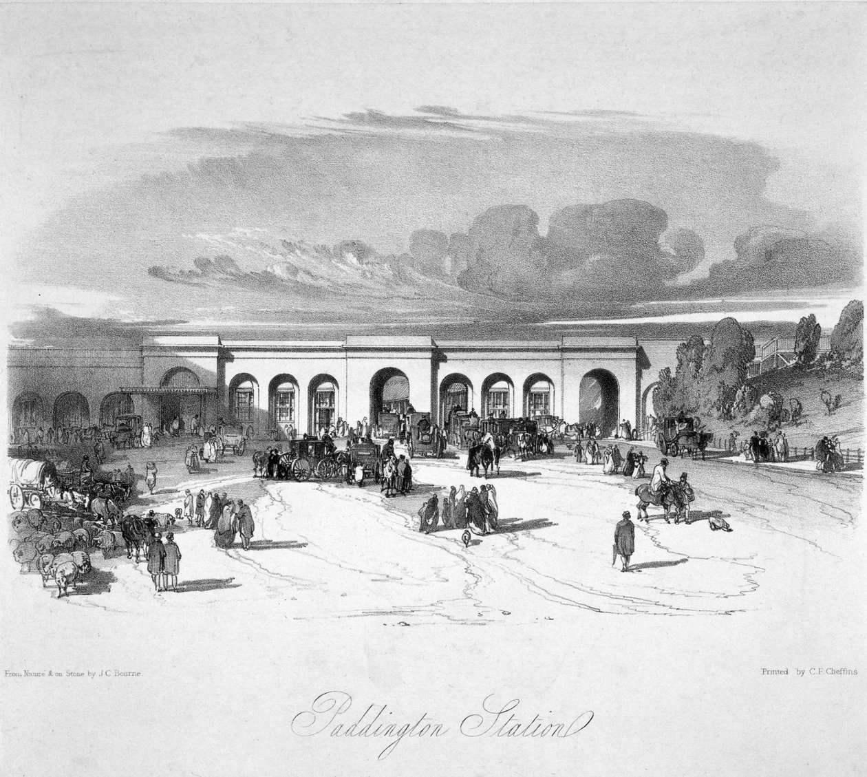 पैडिंगटन स्टेशन, लंदन, 1846 द्वारा जॉन कुक बोर्न