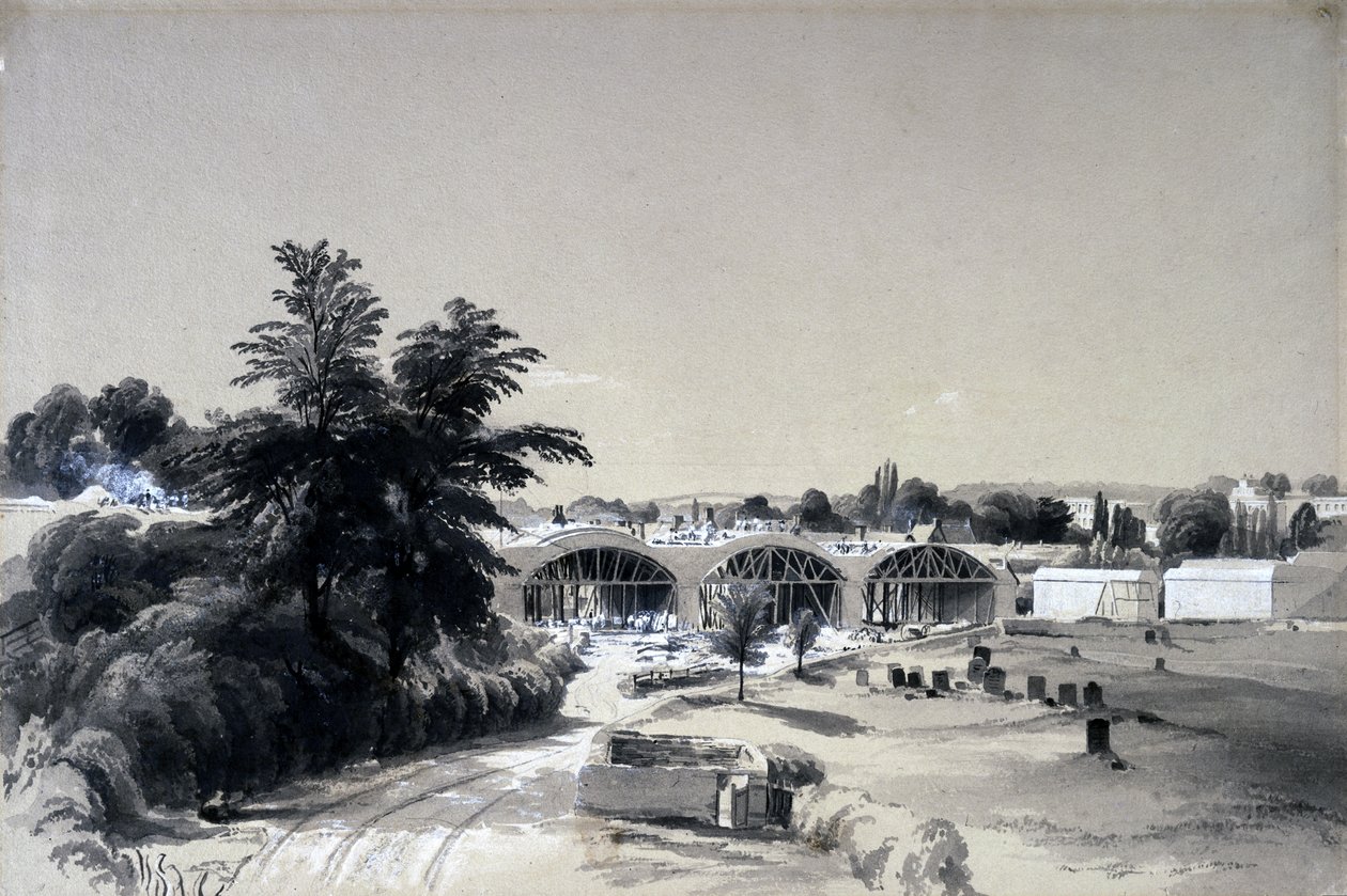 वेदोन, नॉर्थम्पटनशायर, 6 जुलाई 1837 (कलम और स्याही और कागज पर धोना) द्वारा जॉन कुक बोर्न