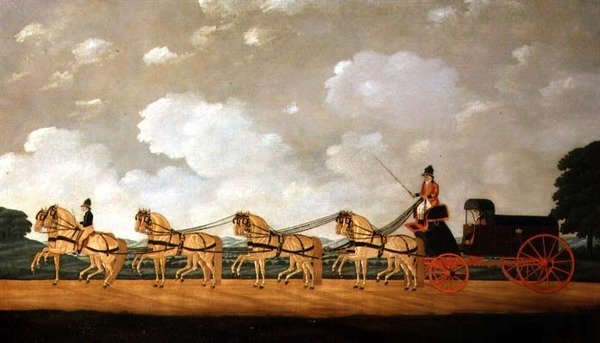 सड़क पर आठ रोओं की एक टीम के साथ महामहिम का भूला द्वारा जॉन कॉर्ड्रे
