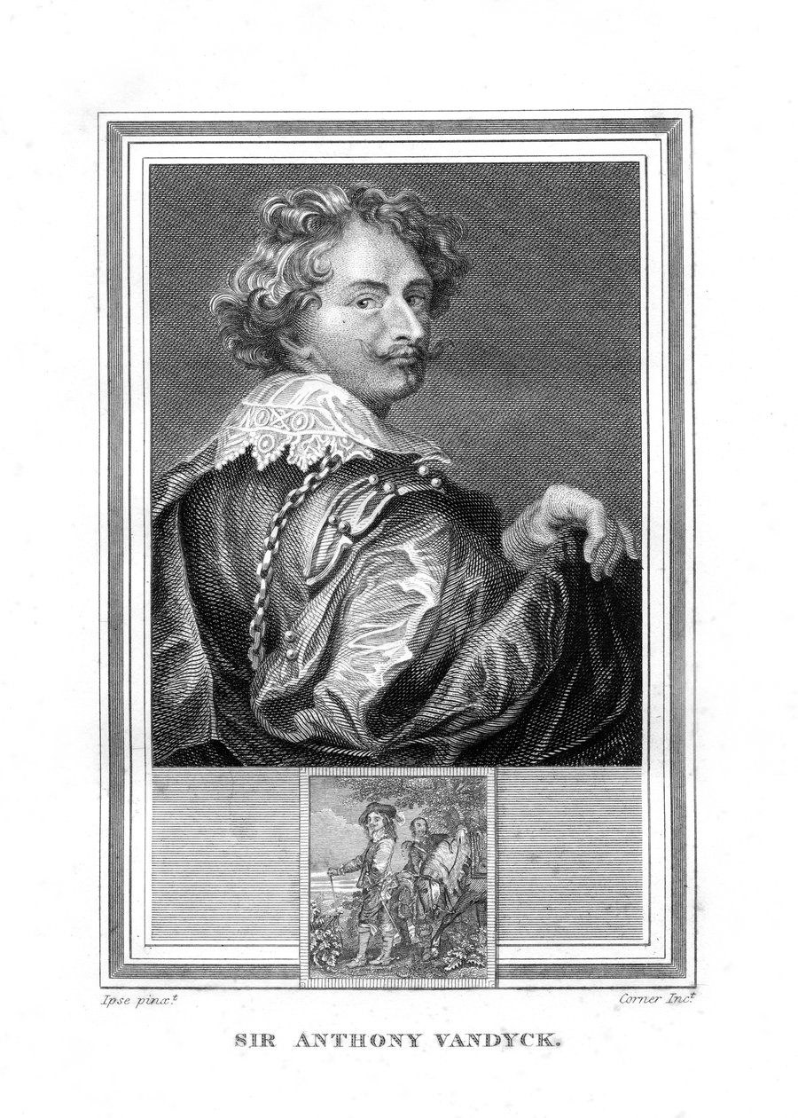 सर एंथोनी एंटोन वैन डाइक, 1599-1641, फ्लेमिश चित्रकार, 1825। द्वारा जॉन कॉर्नर