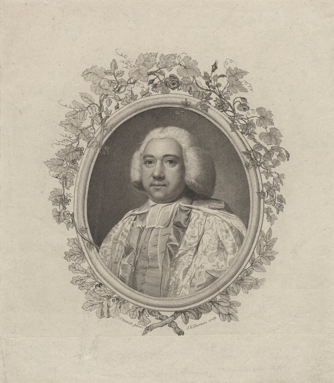 विलियम कीज़ शेरविन (c.1751-90) द्वारा उत्कीर्ण विलियम हेस, c.1775 (स्टिपल एनग्रेविंग) द्वारा जॉन कोर्निश