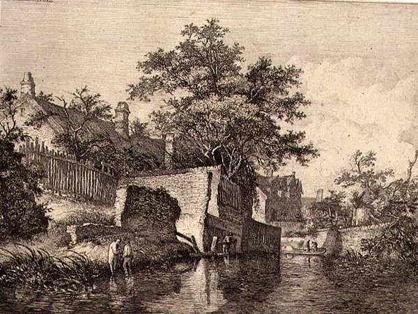 द न्यू मिल्स के सामने, पब। जे. एंड डब्ल्यू. फ्रीमैन द्वारा 1821 में द्वारा जॉन क्रोम