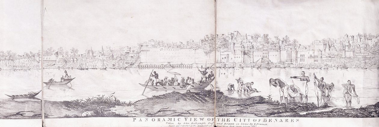 1827 में बनारस शहर का विहंगम दृश्य द्वारा जॉन डेलरिम्पल