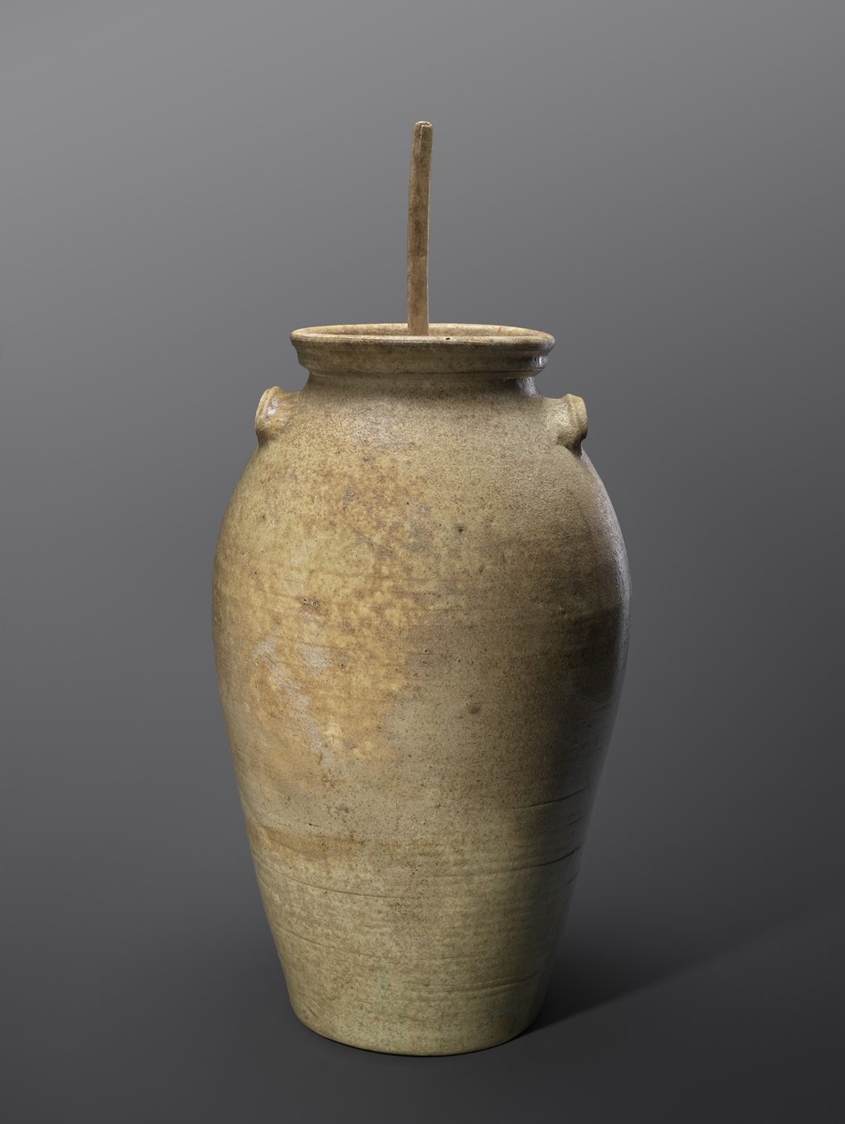 मंथन, सी। 1850-1883 (लकड़ी के साथ क्षारीय-चमकता हुआ पत्थर का पात्र) द्वारा जॉन डेविस (attr.to) तेंदुआ