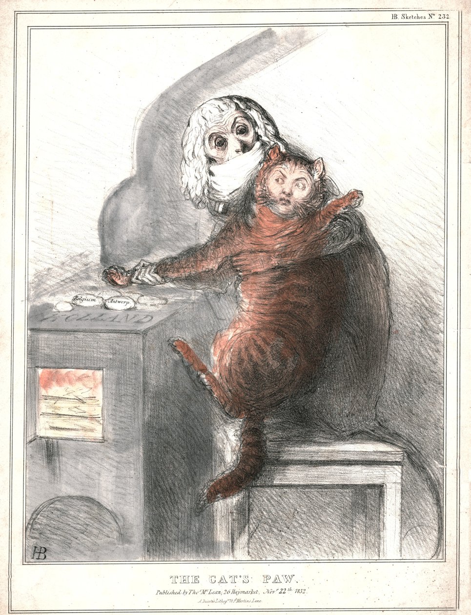 बिल्ली का पंजा, 1832। द्वारा जॉन डॉयल
