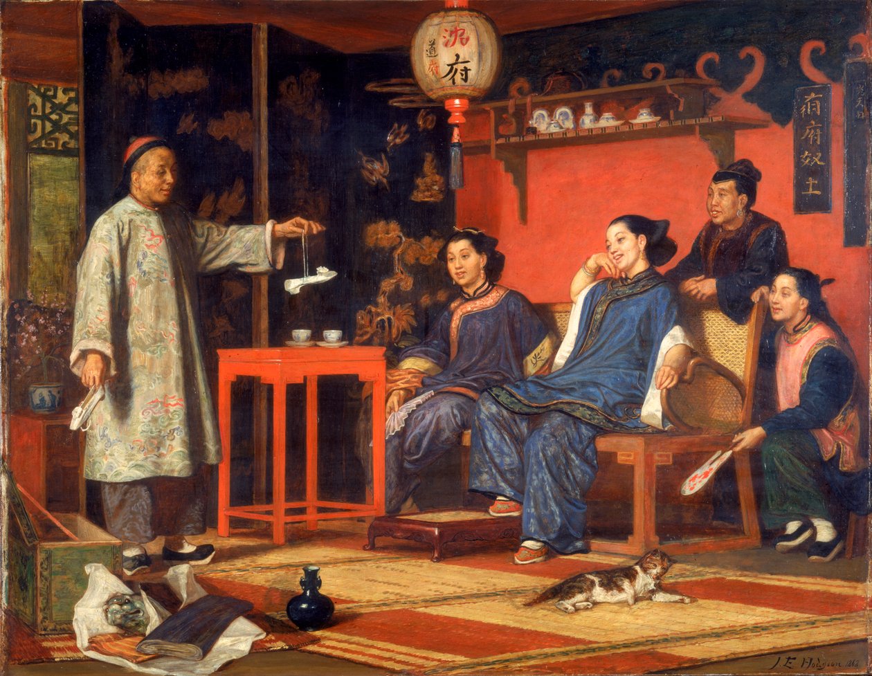 चीनी महिलाएं यूरोपीय जिज्ञासाओं को देखते हुए, 1868 द्वारा जॉन इवान हॉजसन