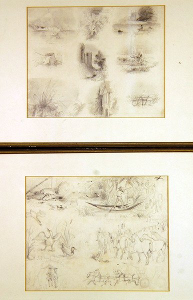 देश के दृश्यों के विभिन्न रेखाचित्र (किशोर), c.1842 (कागज पर पेंसिल) द्वारा जॉन एवरेट मिलिस