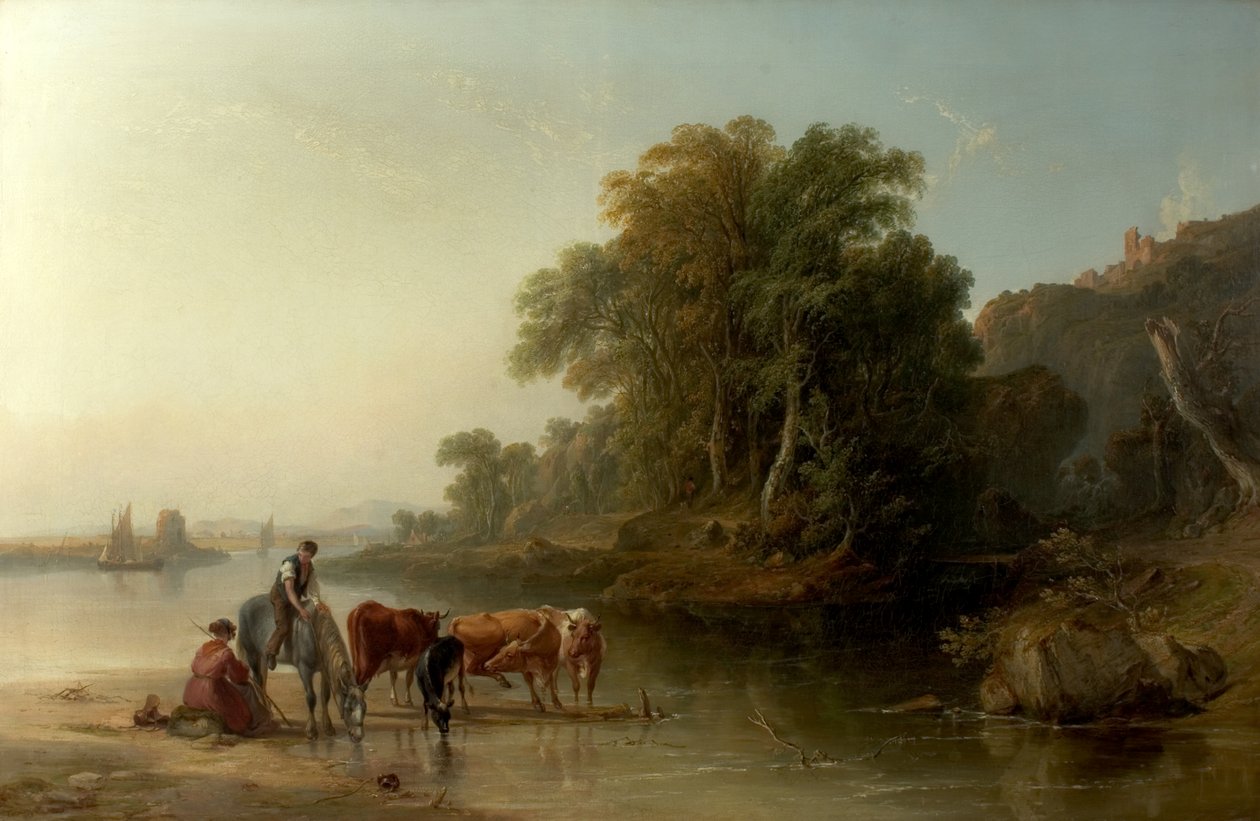 द वॉटरिंग प्लेस, 1840 द्वारा जॉन एफ टेनेंट